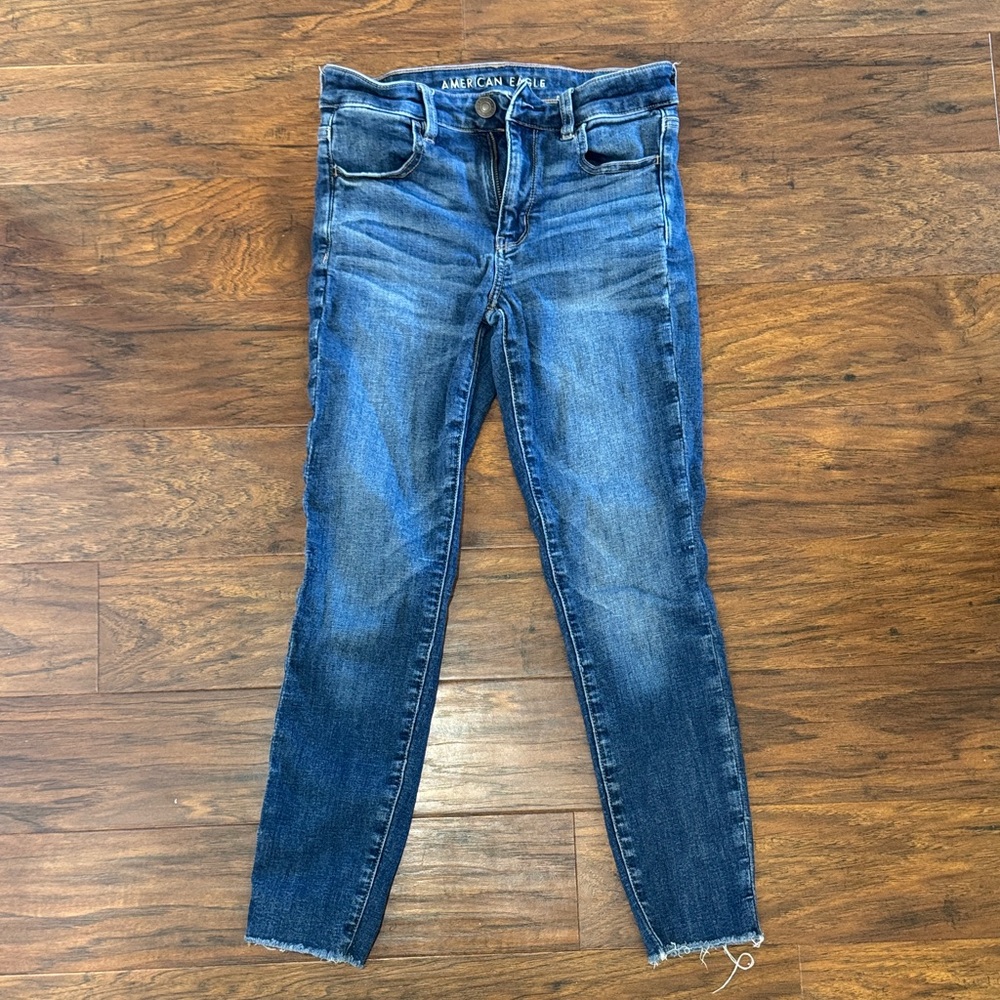 American Eagle Outfitters Women's Dark Blue Skinny Jeans